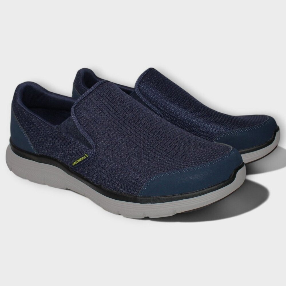 Skechers Men's Flex Advantage 4.0 Men's Size 13 Wide Fit Slip On Trainers Navy